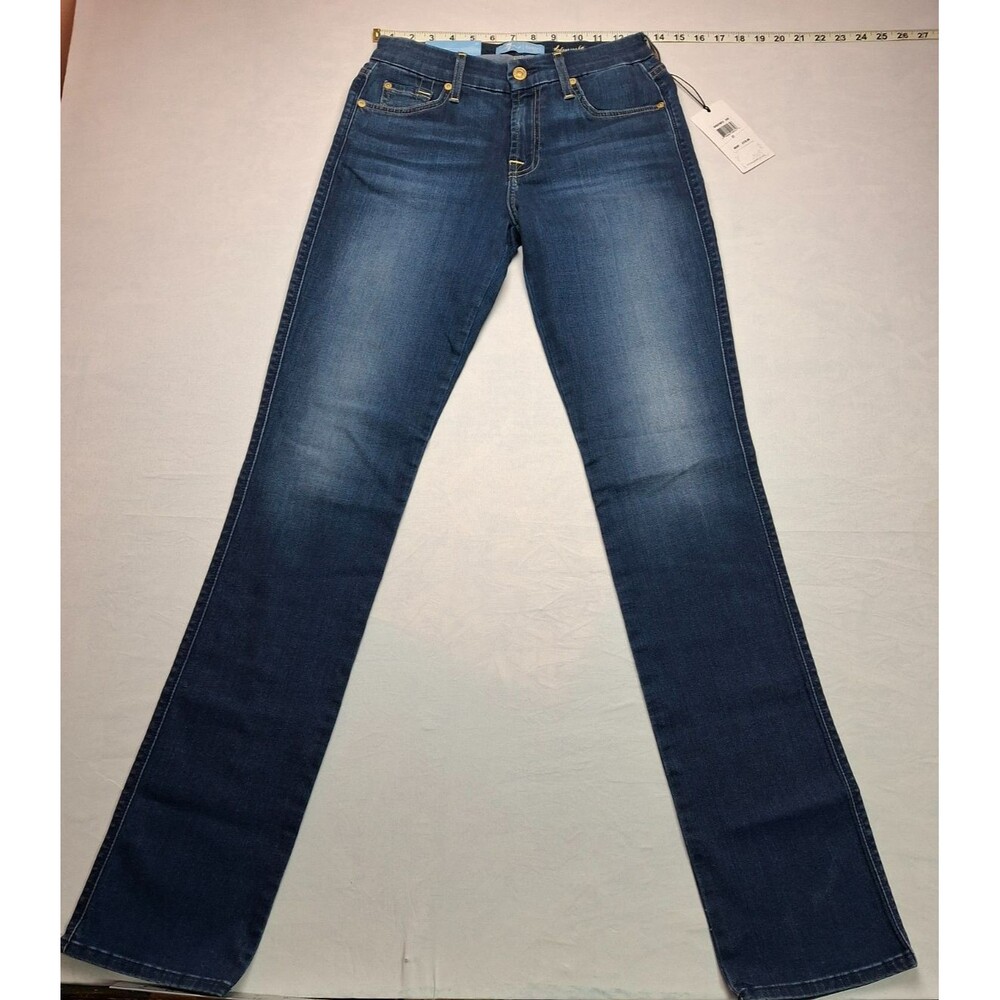 7 For All Mankind Kimmie Straight Leg Jeans Dark Wash Indigo Womens Size 27 NWT
